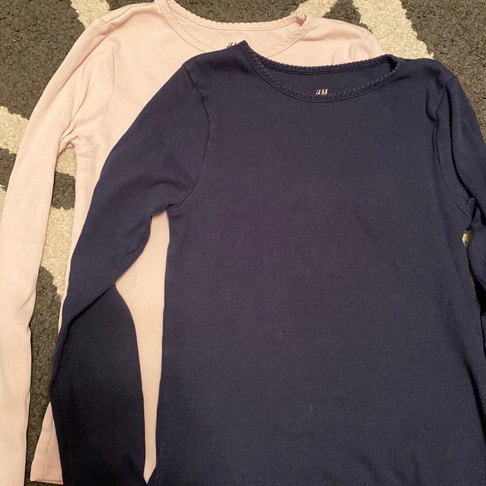 H&M girls ribbed long sleeve tees